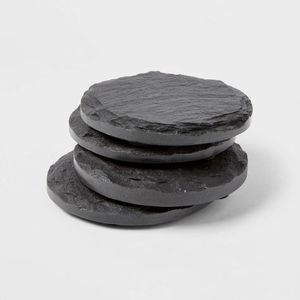 Juego de posavasos redondos de mármol blanco para proteger la mesa de comedor, con superficie de piedra resistente al calor y elegante empaque de regalo. - Product Image 2