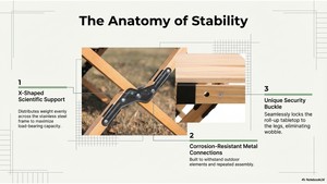 Stainless Steel <b>Folding</b> Picnic <b>Table</b> for Outdoor Camping and Hiking Modern Design Outdoor Furniture - Product Image 3