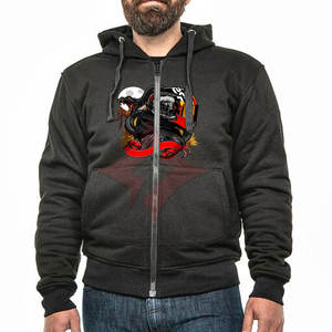 Sudadera con Capucha de Motocicleta Unisex con Certificación CE, Protectores de Impacto Extraíbles para Chaqueta de Motociclismo Transpirable con Cierre y Ventilación - Product Image 2