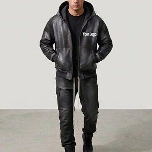 Ensemble sweat à capuche zippé et pantalon de survêtement streetwear respirant de haute qualité, effet délavé soleil, avec logo brodé personnalisé, coupe oversize - Product Image 1