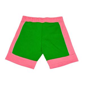 Pantalones Cortos de Felpa AKA, Verde y Rosa, Estilo Deportivo, Unisex, Casuales, con Diseño de Letras Bordadas, Ropa Deportiva - Product Image 2