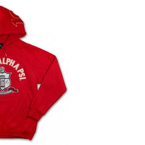 Sweat-shirt rouge avec logo de broderie en chenille Couleur Logo de l'université Wear Sororities Pull-over Hoodies - Product Image 3