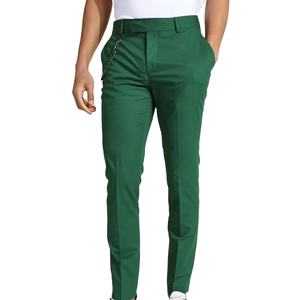 2025 nouveau pantalon habillé tendance pour hommes respirant en gros conception personnalisée solide couleur verte poids léger vêtements de plein air - Product Image 1