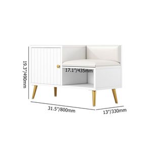Panca per scarpe con ingresso da 31.5 pollici bianca con scarpiera mobile - Product Image 6