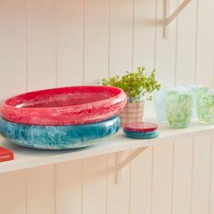 Bol de service à salade en résine de qualité alimentaire, écologique, durable, poli, fait main, couleur vive, élégant, pièce de vaisselle moderne pour la maison - Product Image 5