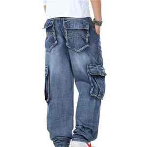 Pantalones Vaqueros Cargo Holgados SUMROOS para Hombre, Estilo Hip Hop, Corte Holgado, Ropa Urbana, Pantalones Casuales de Mezclilla - Product Image 4