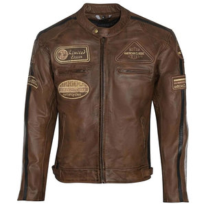 Blouson Moto Vintage en Cuir Personnalisé pour Homme – Hiver, Coupe-Vent, Respirant, Style Harley Racing, Manches Zippées, Fermeture Éclair Avant, Tendance Urbaine - Product Image 3