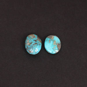 Aamna Gems Natural Irani Turquoise Third Party Certified Polished Brilliant Cut 20-45mm 23.80 Cts 1 Pair Loose Gemstone America - Product Image 1