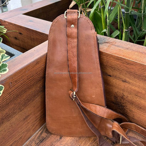 <b>Men's</b> Business Full Grain Genuine Leather Chest <b>Bag</b> Vintage Cowhide Leather Cycling Sports Crossbody <b>Bag</b> Casual Sling <b>Bag</b> - Product Image 4