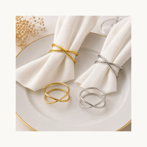 Anillo de Servilleta de Metal con Diseño Nuevo y Personalizado, Elegante Anillo de Servilleta de Hierro Dorado, Decoración para Mesa de Comedor, Venta al por Mayor - Product Image 1