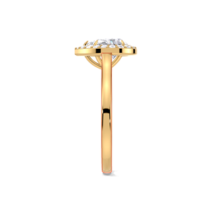 Anillo de Compromiso con Diamante Cultivado en Laboratorio de Corte Pera de 1.18CT, Oro Amarillo, Blanco y Rosa de 18K con Baño de Rodio, Anillo de Promesa Nupcial de Lujo - Product Image 3