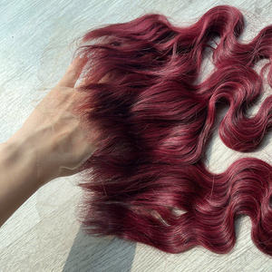 วิกผมหยักศกแบบหรูหราสำหรับผู้หญิงผมสีเบอร์กันดี - Product Image 4