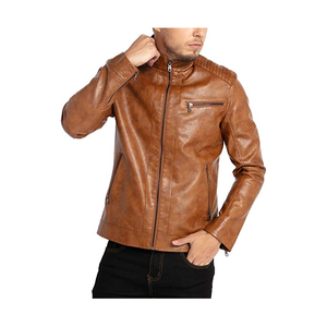Trendy Spring Autumn New Men's Leather Jacket Stand Collar <b>Clothing</b> Plus Size jacket for men - Product Image 5