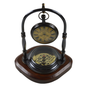 Reloj de Mesa de Diseño Doble de Tendencia con Brújula, Decoración Decorativa para Sala de Estar, Decoraciones para Mesa de Hogar y Oficina - Product Image 1