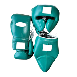 DAWNFROCE FIGHT GEARS Ensemble de boxe MMA/Kickboxing : Casque, Gants, Protège-grenaille en Cuir PU et Cuir de Vachette – Durable, Respirant et Protecteur - Product Image 1