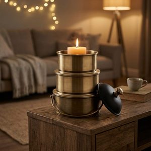 Candelabro de Latón Antiguo Negro de Cuatro Niveles de 34 cm Hecho a Mano, Decoración de Hogar de Lujo con Atractivo para Mesas de Boda, Ideal para Hoteles y Bodas - Product Image 2