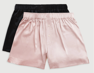 High Waist Breathable Woven <b>Silk</b> Satin Women Shorts <b>Skirts</b> Solid Color Elastic Waist Casual Loose Fit for Brown - Product Image 3