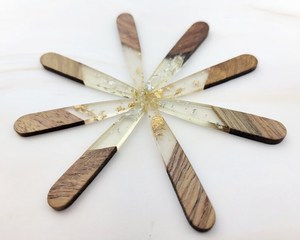 Natural Wood Resin Pendant Necklace Artistic Epoxy Jewelry Gift Handcrafted Resin and Wood Pendant Fashion Necklace - Product Image 3