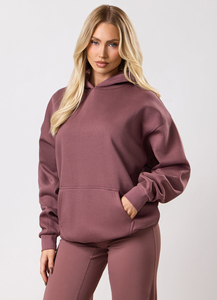 Sweat à capuche unisexe surdimensionné de haute qualité en coton 100% avec logo personnalisé, streetwear uni, blanc, pour femmes - Product Image 5