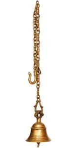 Campana de Templo Decorativa Hecha a Mano en Latón, Ghanti Religiosa Premium para la Entrada del Mandir Hindú o Decoración de la Sala de Oración - Product Image 6
