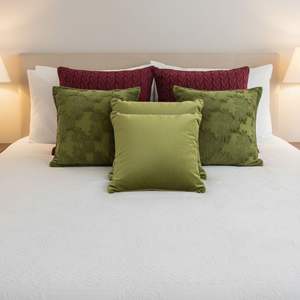 SOGA 6-Piece Pillowcase Set Olive Green and Deep Red Velvet and Cable Knit Decorative Covers Textured <b>Throw</b> <b>Pillows</b> - Product Image 4