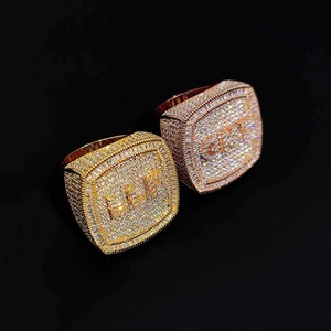 Premium Quality Gold and <b>Silver</b> Iced Out Moissanite <b>Ring</b> for <b>Men</b> Fashion Shows and Entertainment Industry Styling for Sale - Product Image 2