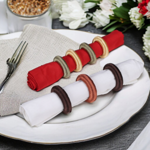 Multicolor Wooden Napkin Rings | Thread <b>Wrapped</b> Round Serviette Holder for <b>Wedding</b> Dining Table Party Restaurant Home Decor <b>Gift</b> - Product Image 3