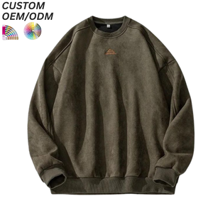 Sweat-shirt streetwear pour homme, coupe classique, en coton uni, décontracté, écologique, logo brodé personnalisé, support OEM ODM - Product Image 6