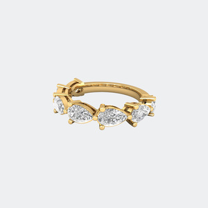 2.10 CTW Pear Cut Prong Set Mixed Shape Diamond Cluster Statement Ring in Solid Gold Luxury Multi <b>Stone</b> Designer Band Style - Product Image 6