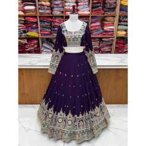 Conjunto elegante de Lehenga Choli para mujer de diseñador para fiesta - Product Image 5