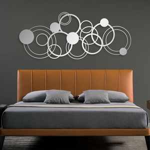 Décoration murale géométrique moderne en métal, décoration murale 3D en métal pour salon, chambre, bureau et décoration intérieure - Product Image 1