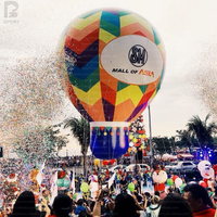 Ballon gonflable géant LED de 3 m en forme de montgolfière, avec logo personnalisé, coloré, en forme de goutte d'eau, pour la décoration de centres commerciaux/événements/festivals