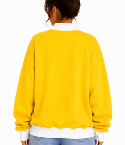 <b>Women's</b> Casual Mock Neck Pullover <b>Lightweight</b> 100% Cotton Oversized <b>Sweatshirt</b> with Drop Shoulder Custom Design - Product Image 2