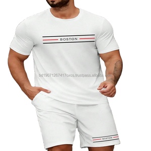 Ensemble 2 pièces T-shirt et pantalon décontracté en coton pour homme, collection été, marque populaire 0708, vente en gros, pour activités de plein air, fabriqué au Bangladesh - Product Image 6