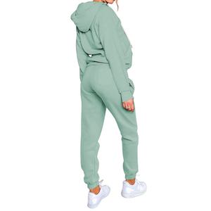 Recién llegado, chándal con cremallera de peso pesado para mujer, cómodo traje de dos piezas con cremallera completa para invierno de talla grande - Product Image 2