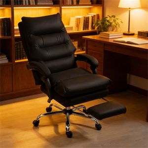 Sedia da Ufficio Nera con Funzione Massaggio, Sedia da Studio per Computer - Product Image 1