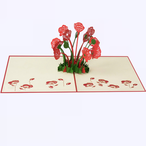 Carte découpée au laser avec motif floral, carte pop-up 3D, Saint-Valentin 2024, carte de vœux 3D, art populaire, artisanat, carte de vœux faite à la main 3D - Product Image 3