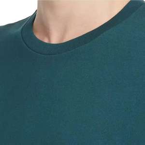 T-shirts personnalisés en gros, t-shirts de haute qualité en coton, col et poignets contrastés, t-shirts pour hommes - Product Image 2