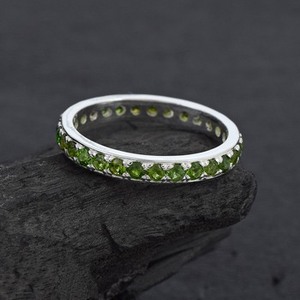 Natural Green <b>Peridot</b> Gemstones 925 Sterling Silver <b>Ring</b> Handmade Faceted Green Gemstones Bohemian Style Engagement Fine Jewelry - Product Image 3