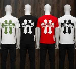 Collection de t-shirts tendance Madeon Hard Fashion, design graphique audacieux avec croix, streetwear pour hommes, mode urbaine - Product Image 3