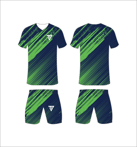 Custom Sublimation <b>Soccer</b> Jersey Set Men Navy Lime Green Brush Stroke Halftone Pattern Football Uniform Quick Dry Training Kits - Product Image 1