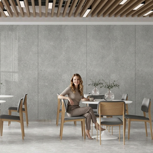 Herican Dalle de pierre frittée brillante de luxe 160x320cm Carreaux de porcelaine gris mat pour sol mural de villa - Product Image 3