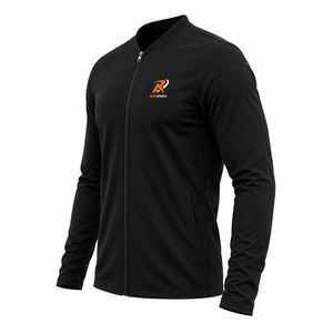 Veste de cyclisme noire à fermeture éclair intégrale, séchage rapide, haut de sport à manches longues, vêtement d'extérieur pour cycliste - Product Image 3