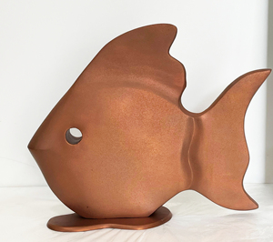 Ensemble de figurines de poissons en aluminium faites à la main, sculpture d'animaux rustiques sculptés, décoration pour la maison et le jardin - Product Image 6