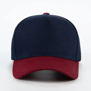 Gorra de Béisbol de Sarga de 6 Paneles en Contraste Negro y Rojo, Ajustable, Unisex, Casual, Color Sólido, Visera Curva, Talla Adulto 58-60CM - Product Image 4