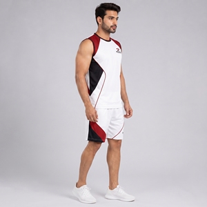 Conjunto de pantalones cortos sin mangas para hombre, conjunto deportivo ligero de dos piezas, ropa deportiva informal de tela transpirable para entrenamiento en el gimnasio y verano - Product Image 5