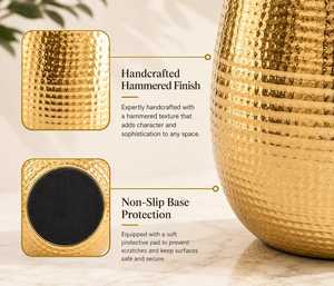 Jarrón moderno de hierro con patrón circular y acabado tallado a mano para uso en interiores. - Product Image 2