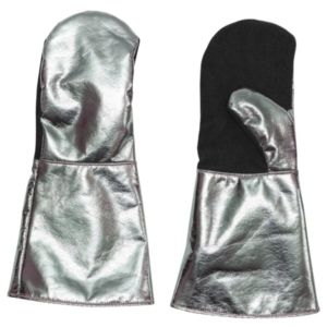 Guantes de Trabajo Resistentes de Cuero Vacuno Aluminizado con Forro Nomex de 11 oz, Resistentes al Calor para Construcción Industrial y Panadería - Product Image 2