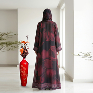 Abaya de Satén de Lujo con Chal a Juego, Kaftán Árabe Abierto por Delante, Cárdigan para Mujer, Elegante para Fiestas, Tallas Grandes - Product Image 2