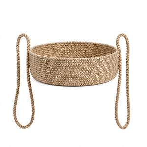 Panier de rangement pour fruits en jute écologique avec poignées, design multifonctionnel, style moderne naturel, marque personnalisée, exporté du Bangladesh - Product Image 2